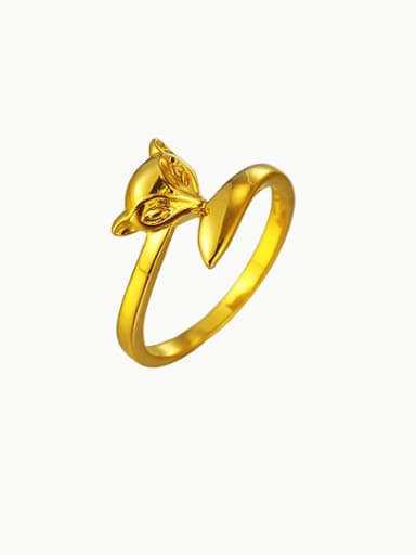 Copper Alloy Gold Plated Simple style Fox Ring