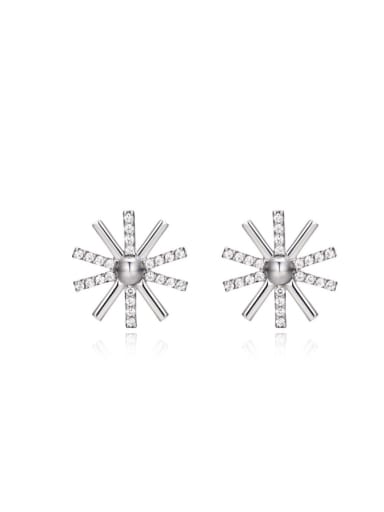 Sun Flower Zircon Fashion Stud Earrings