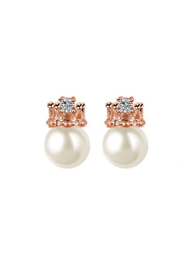 Exquisite Geometric Shaped Artificial Pearl Stud Earrings