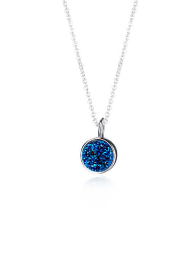 Creative Blue Zircon Round Shaped Necklace