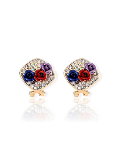 Exquisite 925 Silver Rose Shaped Stud Earrings