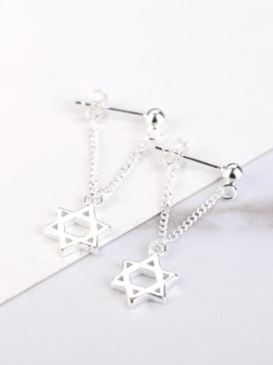 Fashion Six-pointed Star Silver Earrings