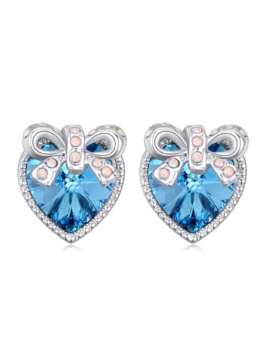 Fashion Heart austrian Crystal Little Bowknot Stud Earrings