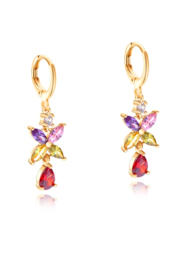 Copper With 18k Gold Plated Fashion Water Drop Earrings
