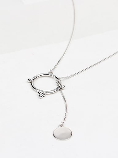 Simple Hollow Round Silver Necklace