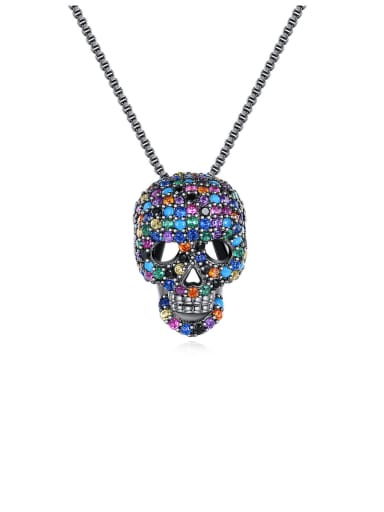 Copper With  Rhinestone  Vintage Skull Necklaces