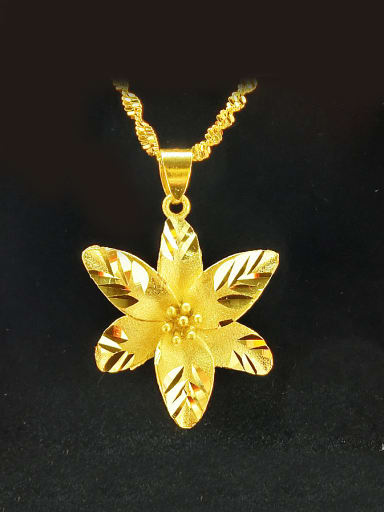 Delicate Gold Plated Flower Shaped Pendant