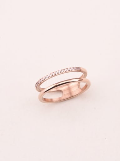 Double Lines Zircons Fashion Ring