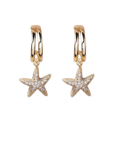 Alloy With Gold Plated Delicate Star Drop Earrings