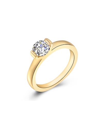 Simply Style 18K Gold Plated Swiss Zircon Ring
