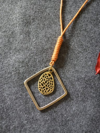 Ethnic Style Women Square Shaped Necklace
