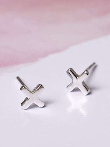 Simple Style Cross Stud Earrings