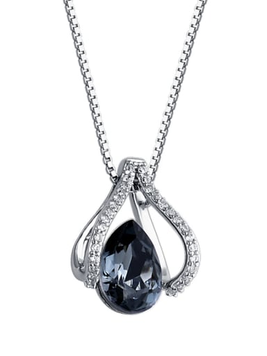 925 Sterling Silver With Crystal  Classic Water Drop Necklaces