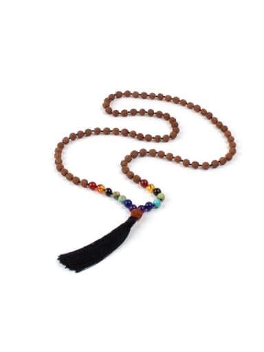 Retro National Style Seven Color Tassel Necklace