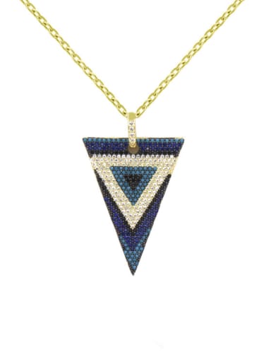 custom Middle East Micro Pave Colorful Triangle Necklace