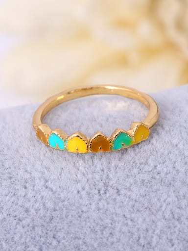 Lovely Multi-color Heart Shaped Enamel Ring