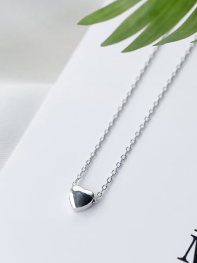 Temperament Heart Shaped S925 Silver Necklace
