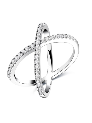 Elegant Cross Shaped Zircon Women Ring