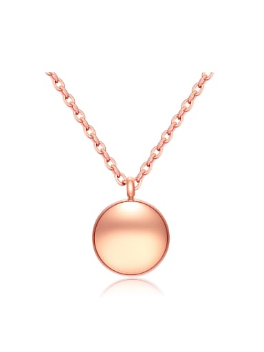 Simple Tiny Round Rose Gold Plated Titanium Necklace