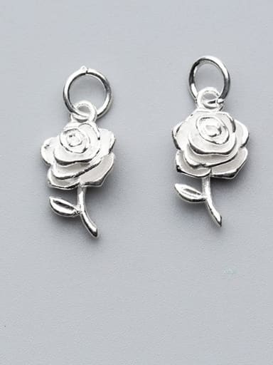 925 Sterling Silver With Silver Plated Trendy Flower Charms