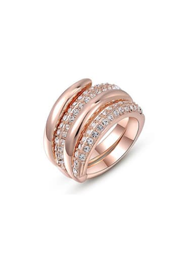 Trendy Multi-layer Snake Shaped Austria Crystal Ring