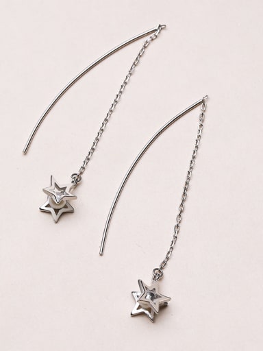 Star Shaped Freshwater Pearl Line Earrings