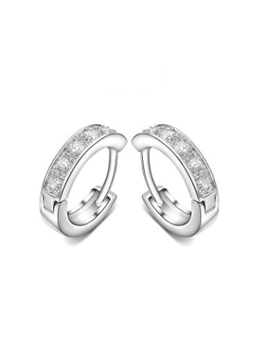 Exquisite Round Shaped AAA Zircon Clip On Earrings
