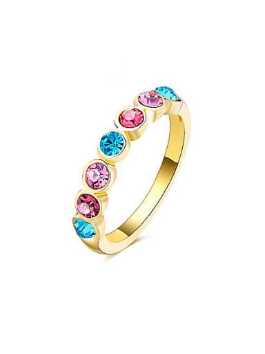 All-match Colorful Rhinestones 18K Gold Plated Ring