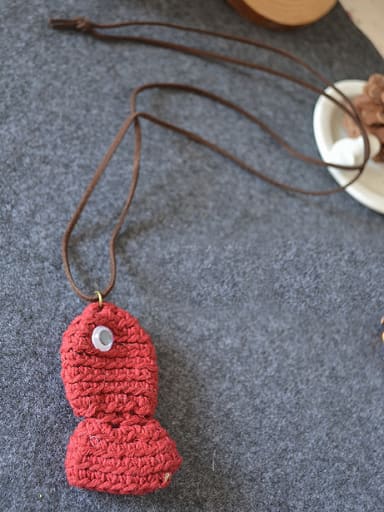 Women Red Fish Shaped Necklace