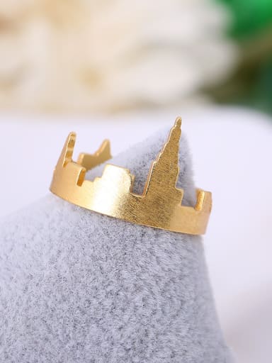 Exquisite 16K Gold Plated Castle Shaped Ring