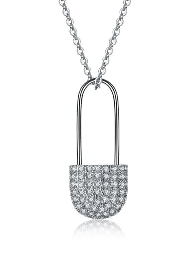 Stylish simple micro-inlay AAA pin zircon necklaces