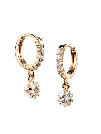 Fashion Star Zircon Gold Plated Earrings