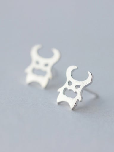 S925 Silver Handsome Personality Cartoon stud Earring