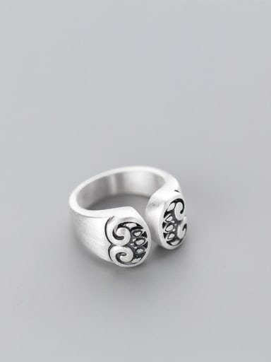 Personality Flower Pattern Open Design S925 Silver Ring