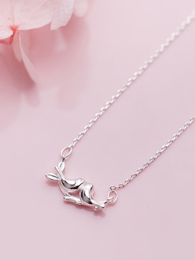 925 Sterling Silver With Silver Plated Cute A pair of birdsl Necklaces