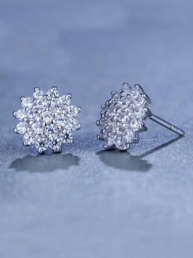 925 Silver Flower Cluster earring