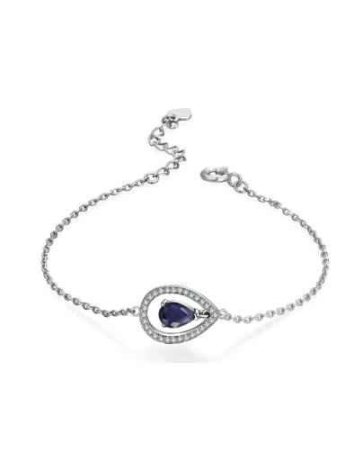 Water Drop Blue Semi-precious Stone Women Bracelet