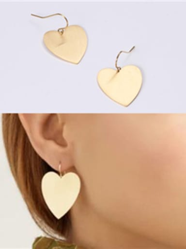 Titanium With Gold Plated Simplistic Heart Chandelier Earrings