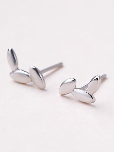 Women 925 Silver Leaf-shaped cuff earring