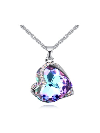 Fashion Exquisite Heart austrian Crystal Pendant Alloy Necklace