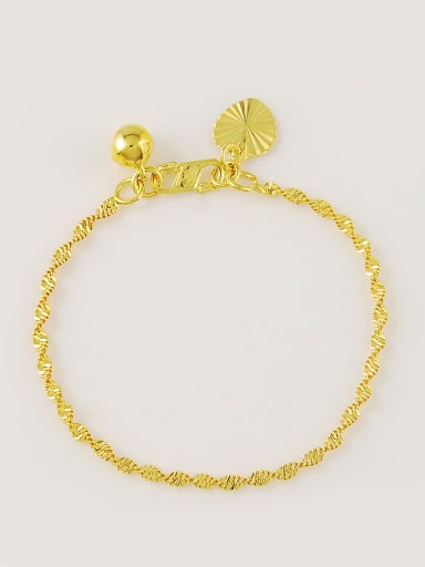 Exquisite 24K Gold Plated Wave Shaped Copper Bracelet
