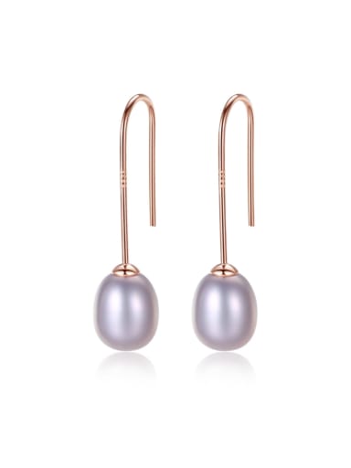 Pure silver 8-9mm Natural Pearl Earrings