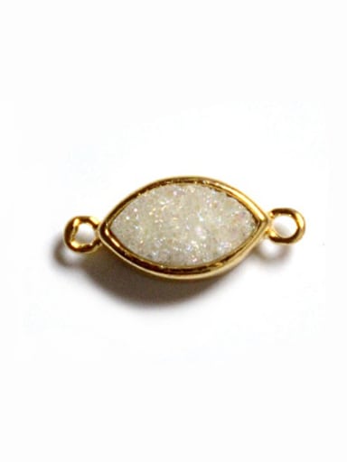 Marquise Natural Crystal Gold Plated Pendant