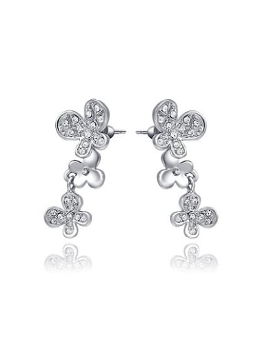Elegant Butterfly Shaped Crystal Stud Earrings