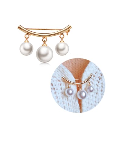 Alloy With Artificial Pearl  Simplistic Irregular Brooches