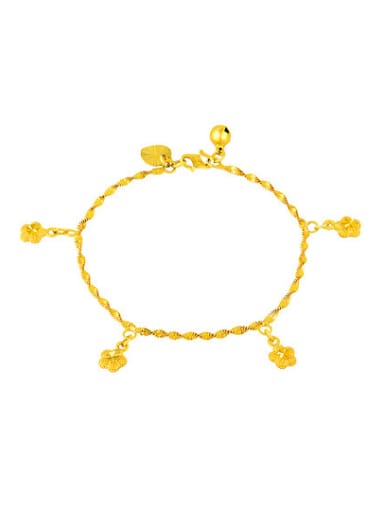 Women Exquisite Gold Plated Flower Shaped Copper Bracelet