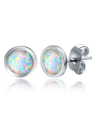 Simple Personality White Gold Plated Stud Earrings