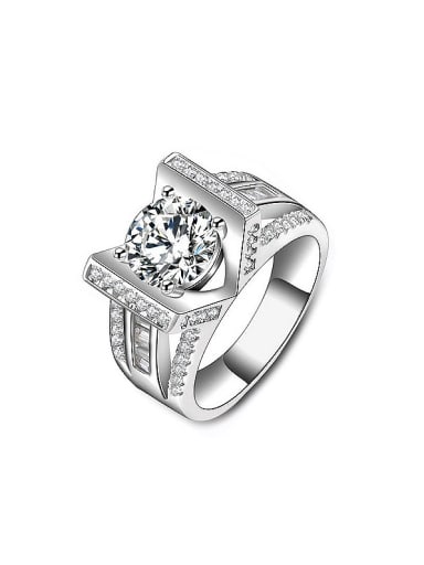 Fashion Cubic White AAA Zirconias Copper Ring