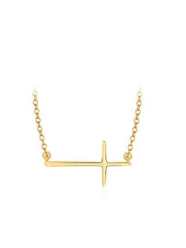 Delicate Gold Plated Cross Shaped Necklace