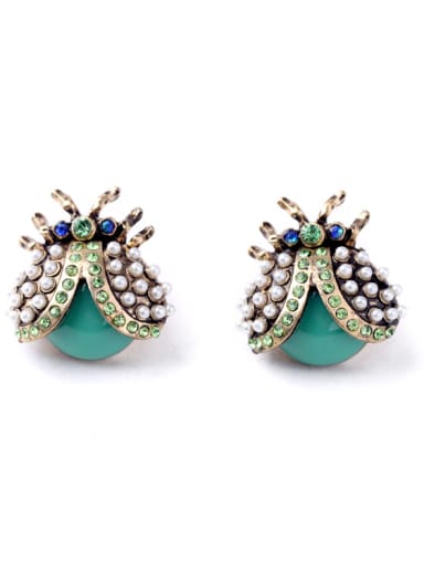 Lovely Insect Shaped Stones Alloy stud Earring